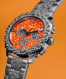 FOSSIL（フォッシル）の「フォッシル | マインクラフト Minecraft x Fossil 限定版 ネザー 44mm クロノグラフウォッチ 腕時計 メンズ レザー LE1251（アナログ腕時計）」