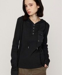 SLY | HENLEY HOOD TOPS ヘンリーフードトップス 秋服 冬服(Tシャツ/カットソー)
