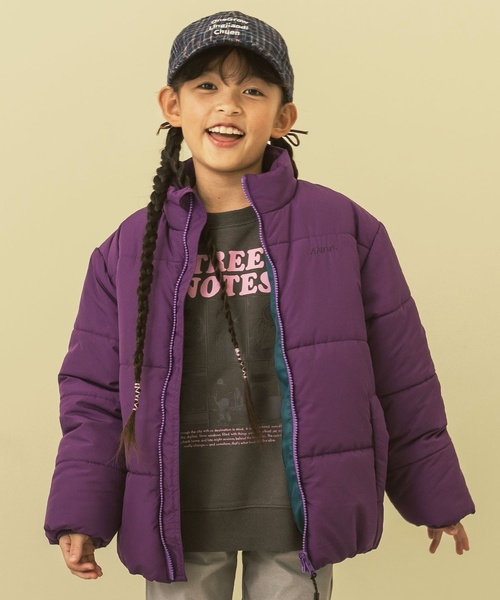 and D. petit main（アンドディープティマイン）の「【予約商品】【洗える】中綿ジャケット（ブルゾン・キッズ・サックスブルー/ライトカーキ/パープル/ブラック・100cm/120cm/110cm/140cm/130cm）」の4枚目の写真