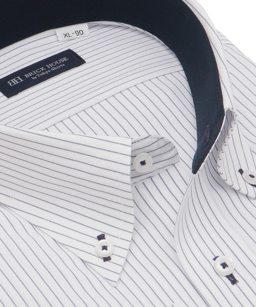 TOKYO SHIRTS(トウキョウシャツ)の「【吸水速乾】【COFREX】 形態安定ノンアイロン ボタンダウン 長袖ビジネスワイシャツ(大きいサイズ・長いサイズ)(ビジネスシャツ・メンズ・ブルー・首回り43cm-裄丈90cm/首回り45cm-裄丈82cm/首回り45cm-裄丈86cm/首回り45cm-裄丈90cm/首回り47cm-裄丈86cm/首回り47cm-裄丈90cm/首回り42cm-裄丈90cm/首回り41cm-裄丈90cm/首回り39cm-裄丈88cm)」の2枚目の写真