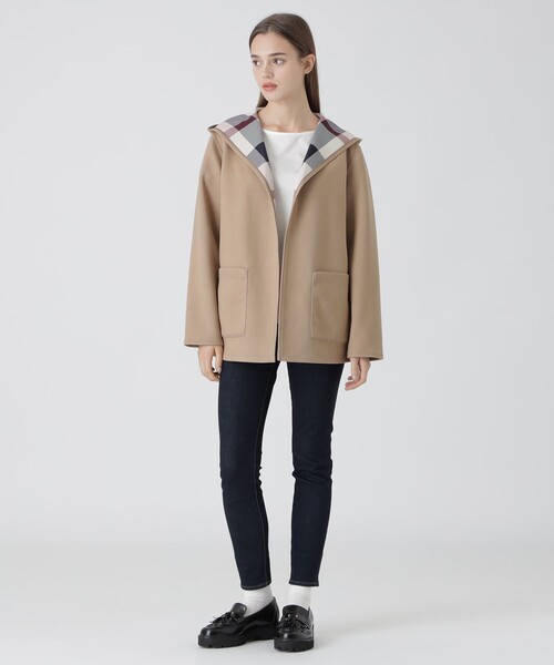 BLUE LABEL CRESTBRIDGE（ブルーレーベルクレストブリッジ）の「リバーシブルダンボールコーディガン（ブルゾン・レディース・ベージュ/グレー系その他/ブラック・38）」の12枚目の写真