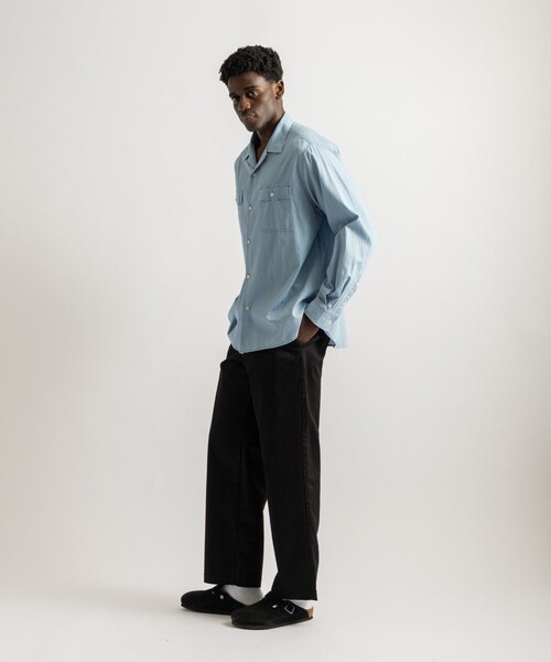 Saturdays NYC(サタデーズ ニューヨークシティ )の「Hanley Chambray Melange Shirt(シャツ/ブラウス・メンズ・ブラック/サックスブルー・L/M)」の18枚目の写真