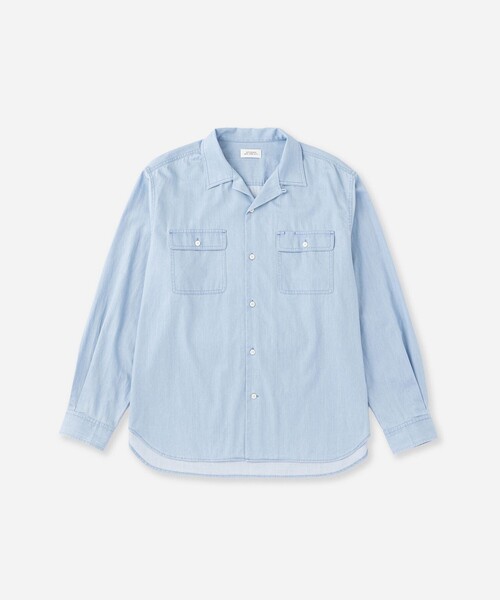 Saturdays NYC(サタデーズ ニューヨークシティ )の「Hanley Chambray Melange Shirt(シャツ/ブラウス・メンズ・ブラック/サックスブルー・L/M)」の20枚目の写真