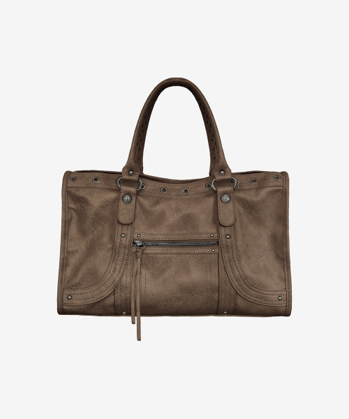 BLACKPURPLE（ブラックパープル）の「ベルトンカーブトートバッグ_ブラウン Velton Curve Tote Bag_Brown（トートバッグ・レディース・ブラウン・FREE）」の2枚目の写真