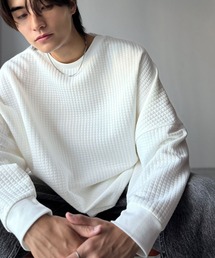 Java（ジャバ）の「《JaVaジャバコラボ》シンプルなのに埋もれない、表情豊かな一着。ふくれジャガード オーバーサイズプルオーバー(長袖)（スウェット）」