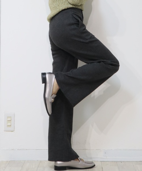 DISKEEN SURE(ディスキーンシュアー)の「絶妙なシューカットで美脚見え!ジャージタッチフレアパンツ(その他パンツ・レディース・チャコール/ブラック/グレー・FREE)」の8枚目の写真