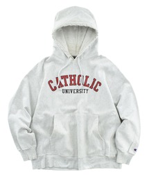 【USED】Y2K Champion “CATHOLIC UNIVERSITY” リバースウィーブ フーディ