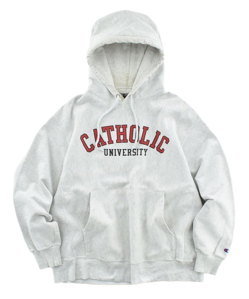 LABORATORY R(ラボラトリーアール)の「【USED】Y2K Champion “CATHOLIC UNIVERSITY” リバースウィーブ フーディ(パーカー・メンズ・グレー・LARGE)」の1枚目の写真
