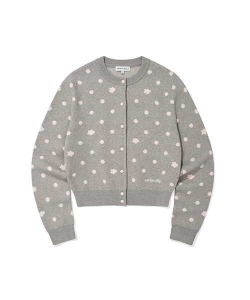 Wacky WiLLy(ワッキーウィリー)の「WOMEN'S DOT CARDIGAN(カーディガン/ボレロ・レディース・グレー・SMALL/MEDIUM)」の2枚目の写真