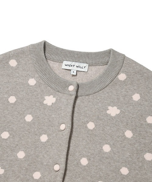 Wacky WiLLy(ワッキーウィリー)の「WOMEN'S DOT CARDIGAN(カーディガン/ボレロ・レディース・グレー・SMALL/MEDIUM)」の4枚目の写真