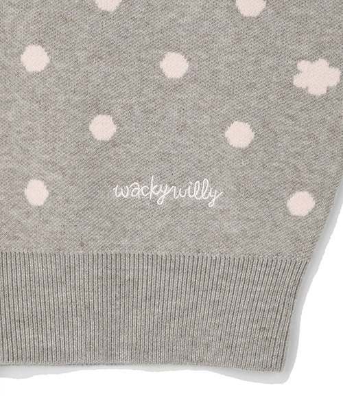Wacky WiLLy(ワッキーウィリー)の「WOMEN'S DOT CARDIGAN(カーディガン/ボレロ・レディース・グレー・SMALL/MEDIUM)」の6枚目の写真