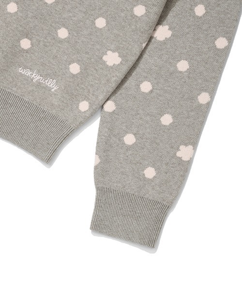 Wacky WiLLy(ワッキーウィリー)の「WOMEN'S DOT CARDIGAN(カーディガン/ボレロ・レディース・グレー・SMALL/MEDIUM)」の7枚目の写真