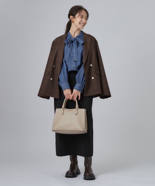 SHOO・LA・RUE(シューラルー)の「【S-LL/洗濯機可】華やぐデニムボウタイリボンシャツ(シャツ/ブラウス・レディース・ブルー/ブルー系その他・03/02/04/01)」の9枚目の写真