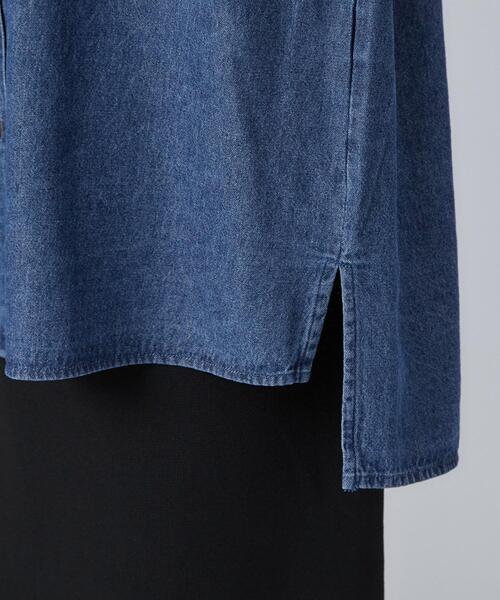 SHOO・LA・RUE(シューラルー)の「【S-LL/洗濯機可】華やぐデニムボウタイリボンシャツ(シャツ/ブラウス・レディース・ブルー/ブルー系その他・03/02/04/01)」の16枚目の写真