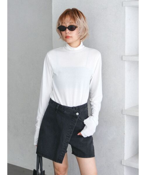 Ungrid（アングリッド）の「ハイネックロングスリーブTee（Tシャツ/カットソー・レディース・ピンク/ブラウン/オフホワイト/ブルー・FREE）」の2枚目の写真
