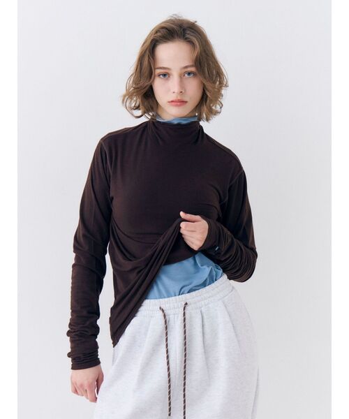 Ungrid（アングリッド）の「ハイネックロングスリーブTee（Tシャツ/カットソー・レディース・ピンク/ブラウン/オフホワイト/ブルー・FREE）」の22枚目の写真