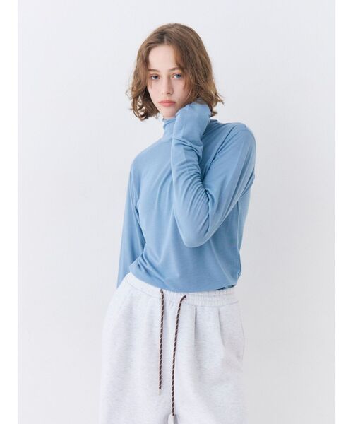 Ungrid（アングリッド）の「ハイネックロングスリーブTee（Tシャツ/カットソー・レディース・ピンク/ブラウン/オフホワイト/ブルー・FREE）」の18枚目の写真