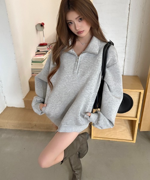 FLINEA(フリネア)の「シンプル襟付きスウェット(スウェット・レディース・ブラック/グレー・S/M/L)」の16枚目の写真
