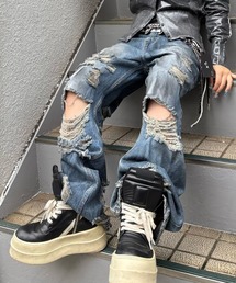 Chikashitsu +】stripe tuck slacks / 【チカシツプラス】ストライプ