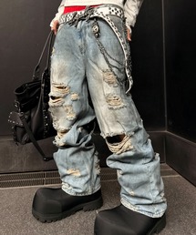 Chikashitsu +】stripe tuck slacks / 【チカシツプラス】ストライプ
