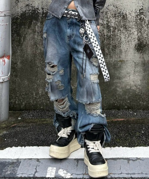 Never mind the XU】OIL WASH DISTRESSED DENIM / 【ネバーマインド ザ