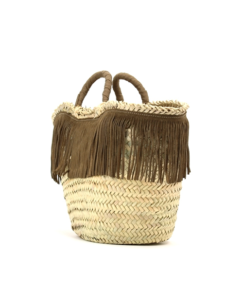 CIAOPANIC TYPY（チャオパニックティピー）の「【イタリアインポート】BERTINIフリンジカゴバッグ（かごバッグ・レディース・キャメル/オリーブ・FREE）」の4枚目の写真