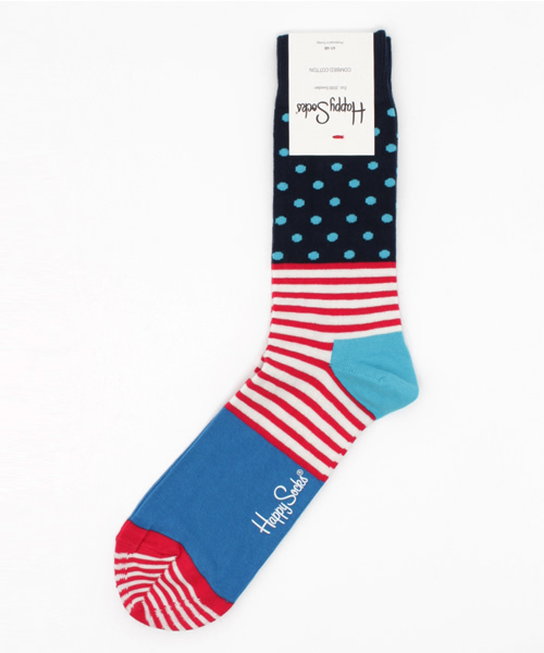 Happy Socks（ハッピーソックス）の「Happy Socks/ハッピーソックス STRIPE DOT/ストライプドット 605023（ソックス/靴下・メンズ・ネイビー/ピンク/ブラック/ブルー系その他・41/36）」の4枚目の写真