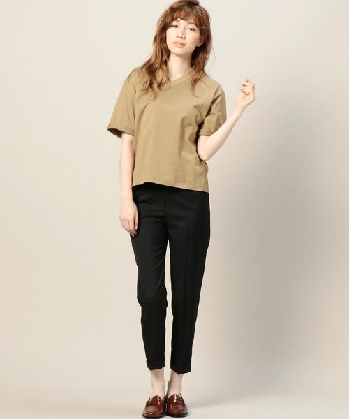 BEAUTY&YOUTH UNITED ARROWS(ビューティーアンドユースユナイテッドアローズ)の「BY BD ロールアップVネックTシャツ◆(Tシャツ/カットソー・レディース・ホワイト/ベージュ/レッド/ブラック・FREE)」の14枚目の写真