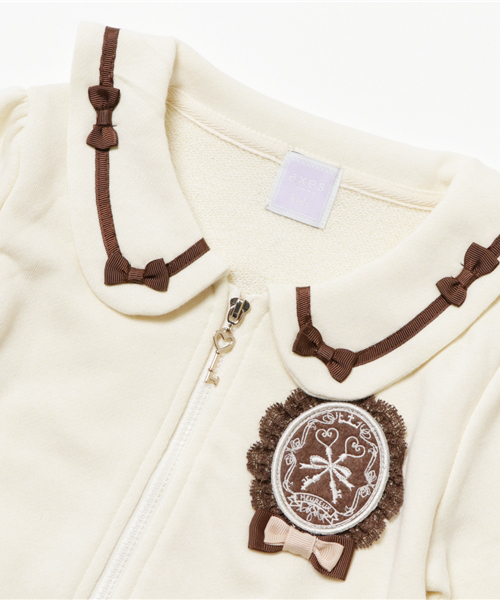 axes femme(アクシーズファム)の「セーラー襟刺繍パーカー(パーカー・キッズ・ピンク/キナリ・X-LARGE/LARGE/SMALL/MEDIUM)」の4枚目の写真