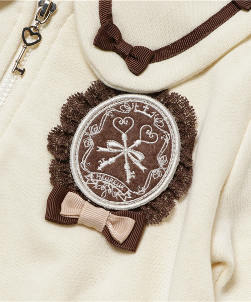 axes femme(アクシーズファム)の「セーラー襟刺繍パーカー(パーカー・キッズ・ピンク/キナリ・X-LARGE/LARGE/SMALL/MEDIUM)」の5枚目の写真