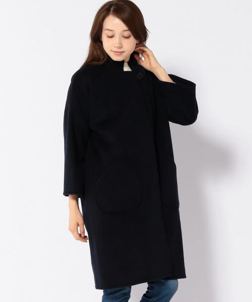 SHIPS Days(シップスデイズ)の「STAMP AND DIARY:ワイド コート(その他アウター・レディース・ネイビー/キャメル・ONE SIZE)」の2枚目の写真