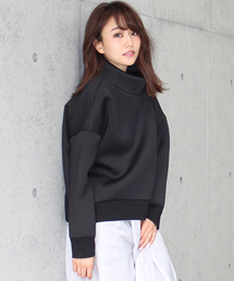 MICOAMERI | ボトルネックバックチュールプルオーバー(Tシャツ/カットソー)