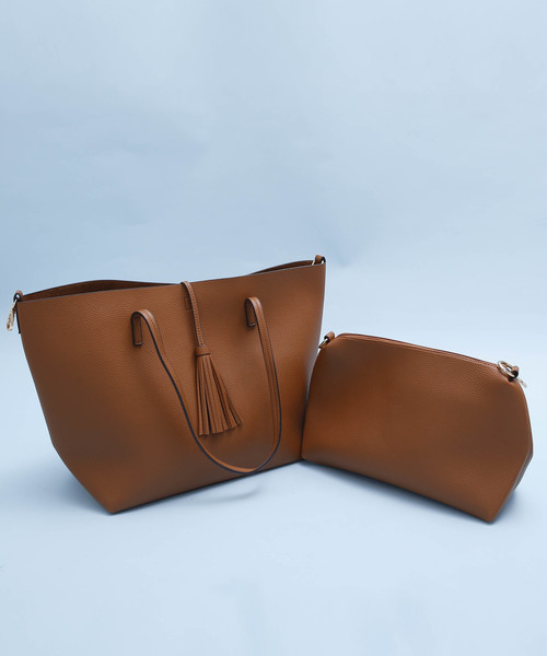 PLAIN CLOTHING(プレーンクロージング)の「セカンドバッグ付きトートバッグ【PLAIN CLOTHING】(トートバッグ・レディース・カーキ/ブラック/ボルドー/キャメル/グレー/ネイビー・FREE)」の5枚目の写真