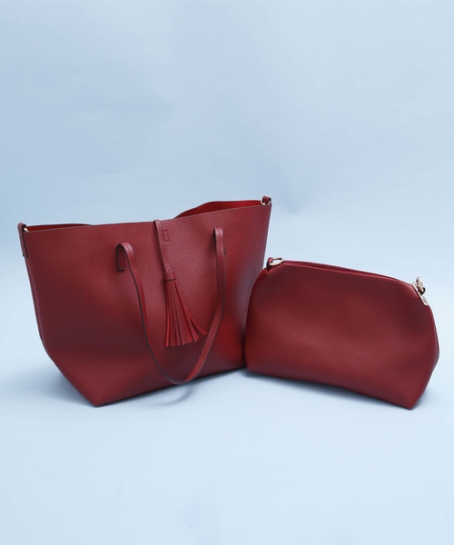 PLAIN CLOTHING(プレーンクロージング)の「セカンドバッグ付きトートバッグ【PLAIN CLOTHING】(トートバッグ・レディース・カーキ/ブラック/ボルドー/キャメル/グレー/ネイビー・FREE)」の6枚目の写真