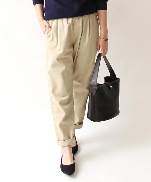 coen（コーエン）の「【スマイルプライス】チノテーパードパンツ（チノパンツ・レディース・オリーブ/ネイビー/ベージュ/コバルトブルー・LARGE/MEDIUM）」の2枚目の写真