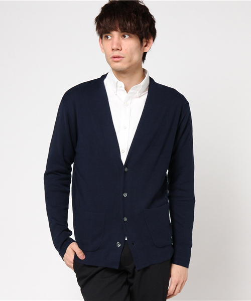 MK MICHEL KLEIN HOMME （エムケーミッシェルクランオム）の「“ミラノリブカーディガン”（カーディガン/ボレロ・メンズ・ネイビー/グレー・LARGE/MEDIUM）」の9枚目の写真