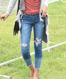 Eldia'lu | グラデーションダメージスキニーデニム(デニムパンツ)