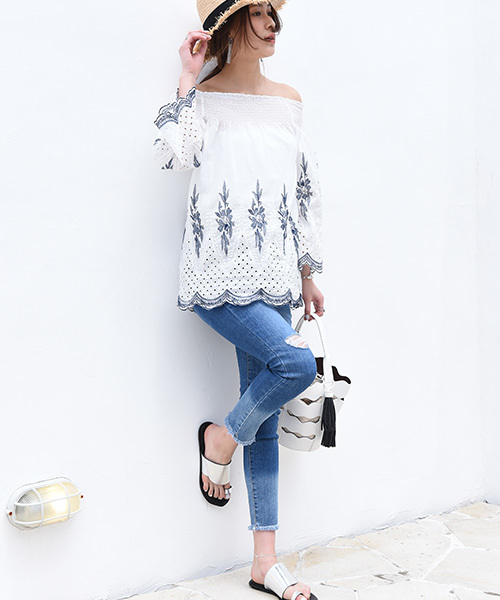 Eldia'lu（エルディアル）の「グラデーションダメージスキニーデニム（デニムパンツ・レディース・ブルー・MEDIUM/SMALL/LARGE）」の21枚目の写真