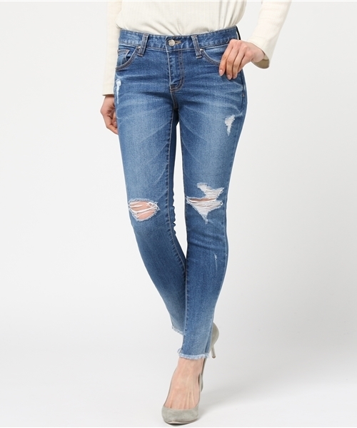 Eldia'lu（エルディアル）の「グラデーションダメージスキニーデニム（デニムパンツ・レディース・ブルー・MEDIUM/SMALL/LARGE）」の15枚目の写真