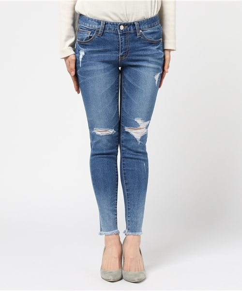 Eldia'lu（エルディアル）の「グラデーションダメージスキニーデニム（デニムパンツ・レディース・ブルー・MEDIUM/SMALL/LARGE）」の14枚目の写真