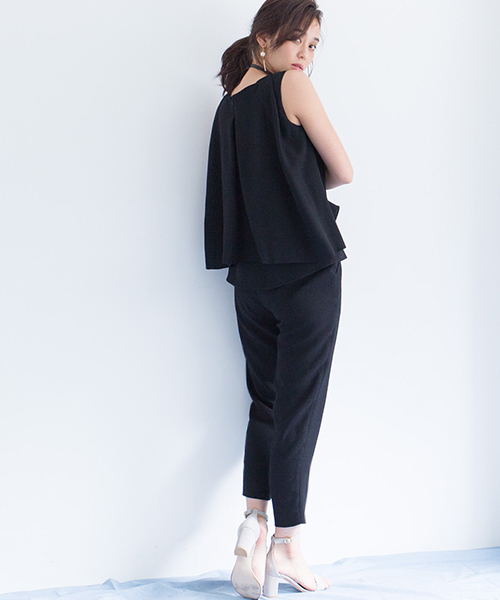 STUDIOUS（ステュディオス）の「リネンライクタックテーパードパンツ（その他パンツ・レディース・アイボリー/ブラック/ブラウン・1/0）」の7枚目の写真