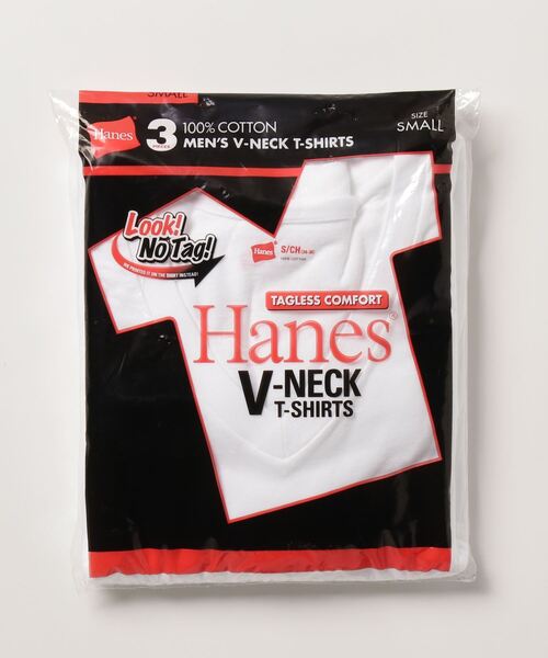 HANES(ヘインズ)の「【Hanes/ヘインズ】メンズ 【3枚組】アカラベルVネックTシャツ 赤パック(Tシャツ/カットソー・メンズ・ホワイト・SMALL/MEDIUM/LARGE/X-LARGE)」の5枚目の写真