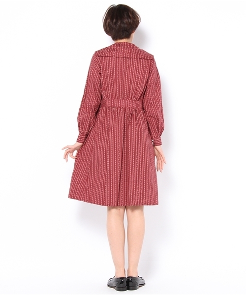 BEAMS BOY(ビームスボーイ)の「BEAMS BOY / 抜染 衿付ワンピース 1144CL(ワンピース・レディース・レッド・ONE SIZE)」の6枚目の写真