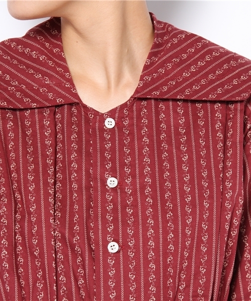 BEAMS BOY(ビームスボーイ)の「BEAMS BOY / 抜染 衿付ワンピース 1144CL(ワンピース・レディース・レッド・ONE SIZE)」の7枚目の写真