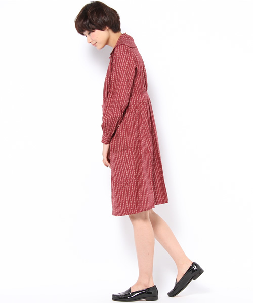 BEAMS BOY(ビームスボーイ)の「BEAMS BOY / 抜染 衿付ワンピース 1144CL(ワンピース・レディース・レッド・ONE SIZE)」の5枚目の写真