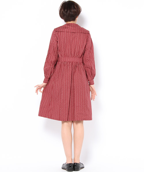 BEAMS BOY(ビームスボーイ)の「BEAMS BOY / 抜染 衿付ワンピース 1144CL(ワンピース・レディース・レッド・ONE SIZE)」の4枚目の写真