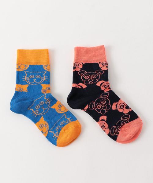 Happy Socks（ハッピーソックス）の「HAPPY SOCKS(ハッピーソックス) 2P 18SS（ソックス/靴下・キッズ・オレンジ/ロイヤルブルー/ネイビー/ホワイト・7-9Y:19.5-21.5cm/4-6Y:17-19cm/2-3Y(14.5-16.5cm)）」の3枚目の写真