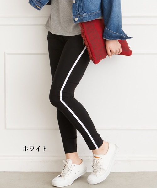 SpRay(スプレイ)の「サイドラインSKINNY(その他パンツ・レディース・ホワイト/ブラック/ホワイト×ブラック/レッド/イエロー・FREE)」の2枚目の写真