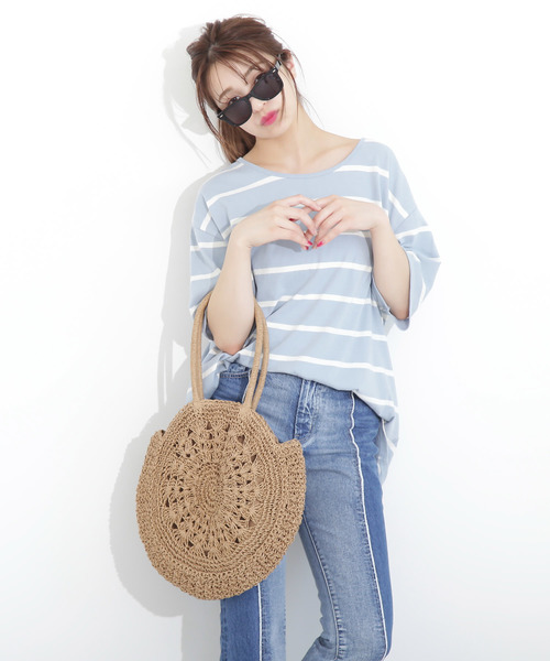 FREE'S MART（フリーズマート）の「サークルかごバッグ（かごバッグ・レディース・ベージュ/ブラウン・ﾌﾘ-）」の10枚目の写真