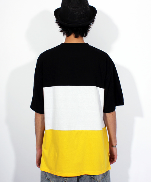 ８(eight)（エイト）の「USA ロゴ ビッグTシャツ（Tシャツ/カットソー・メンズ・ネイビー/ブラック×グリーン/ブラック×イエロー・MEDIUM/LARGE）」の4枚目の写真